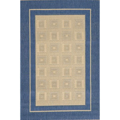 Stepco Stepco Patio Rugs 5 X 8 1309 Cream Blue Area Rugs