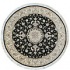 Nejad Rugs Silk  and  Wool 6 Round Tabriz Black/ivory